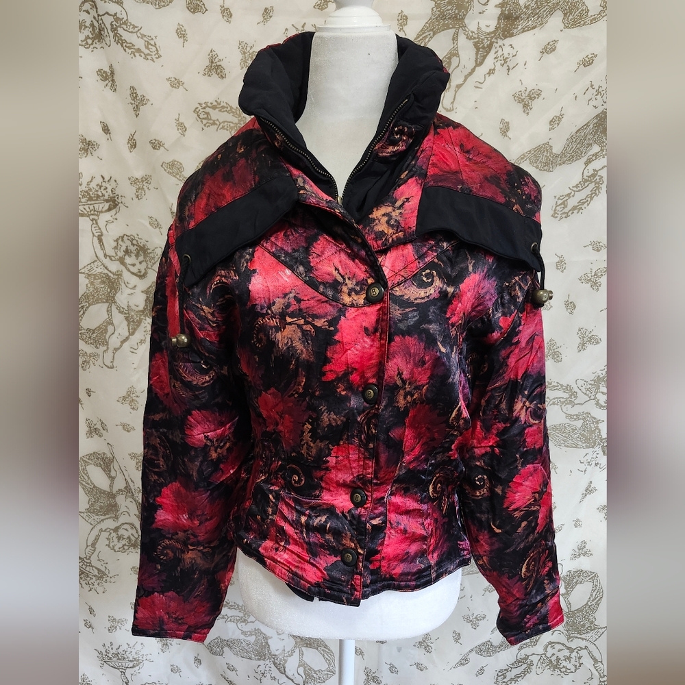 Bogner Vintage style Ski Jacket Coat Reversible Floral
